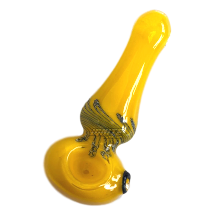 Glass Hand Pipe GP1019 M 4.5inch Yellow