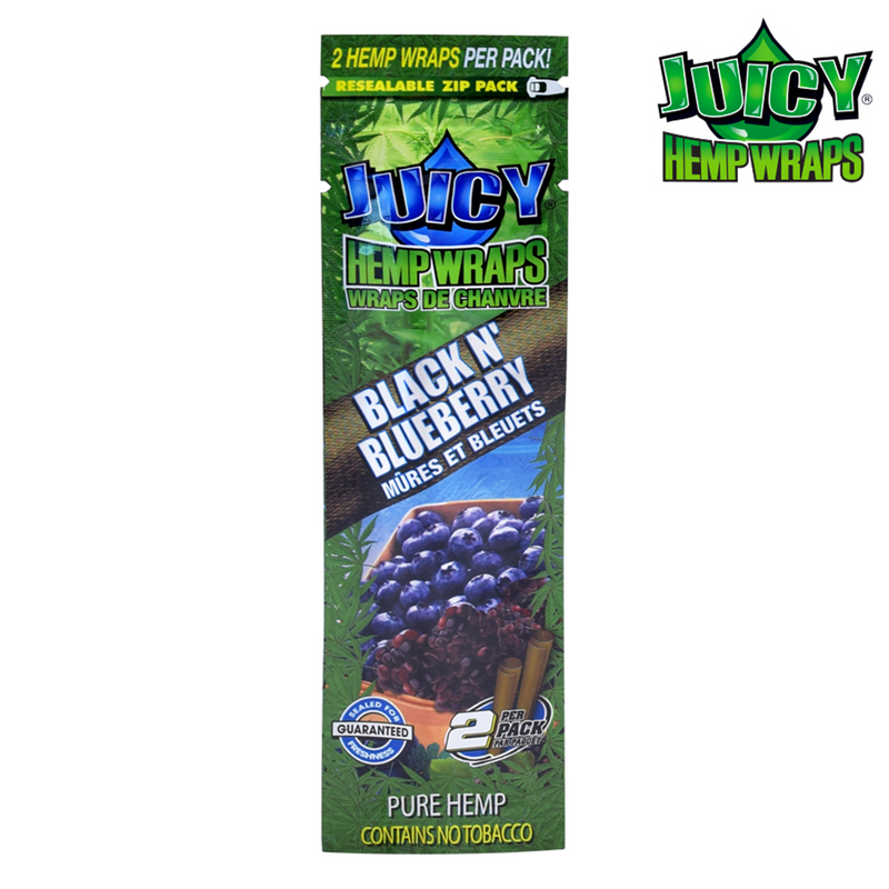 Juicy Jay's Hemp Wraps - Black N' Blueberry - 3packs (2 wraps per pack)
