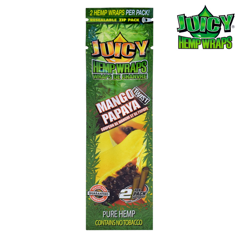 Juicy Hemp Wrap - Mango Papaya Twist - 3 packs (2wraps per pack)