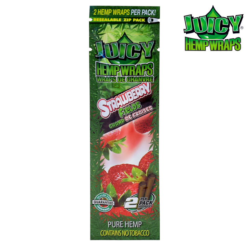 Juicy Hemp Wrap - Strawberry Fields - 3 packs (2 wraps per pack)