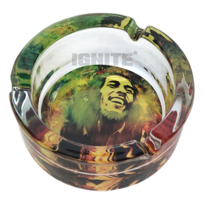 Glass Ash Tray Bob Marley