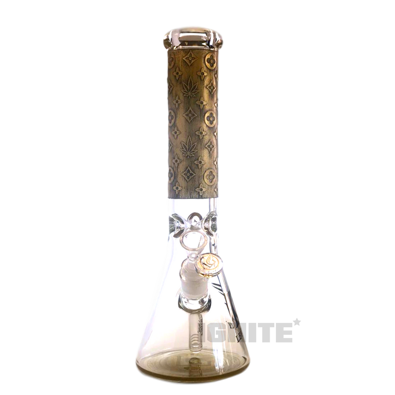Legendary Glass LG151 Pattern Embossing Beaker - GOLD