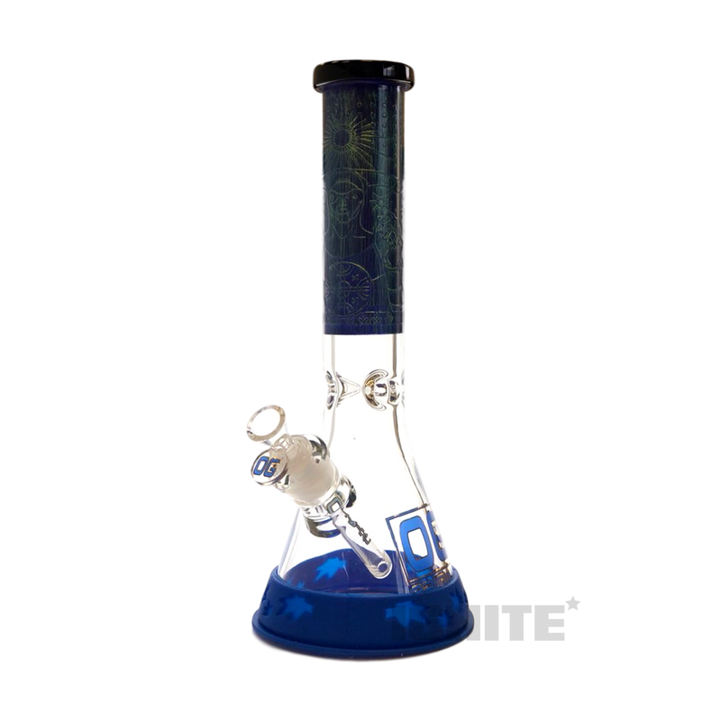 OG Original Glass OG324 W/Silicone Ring Beaker - BLUE