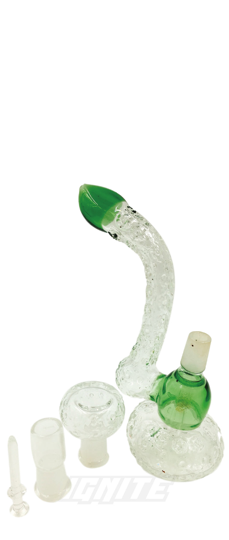 Glass Water Bubbler  6.5" 2-in-1 - Green