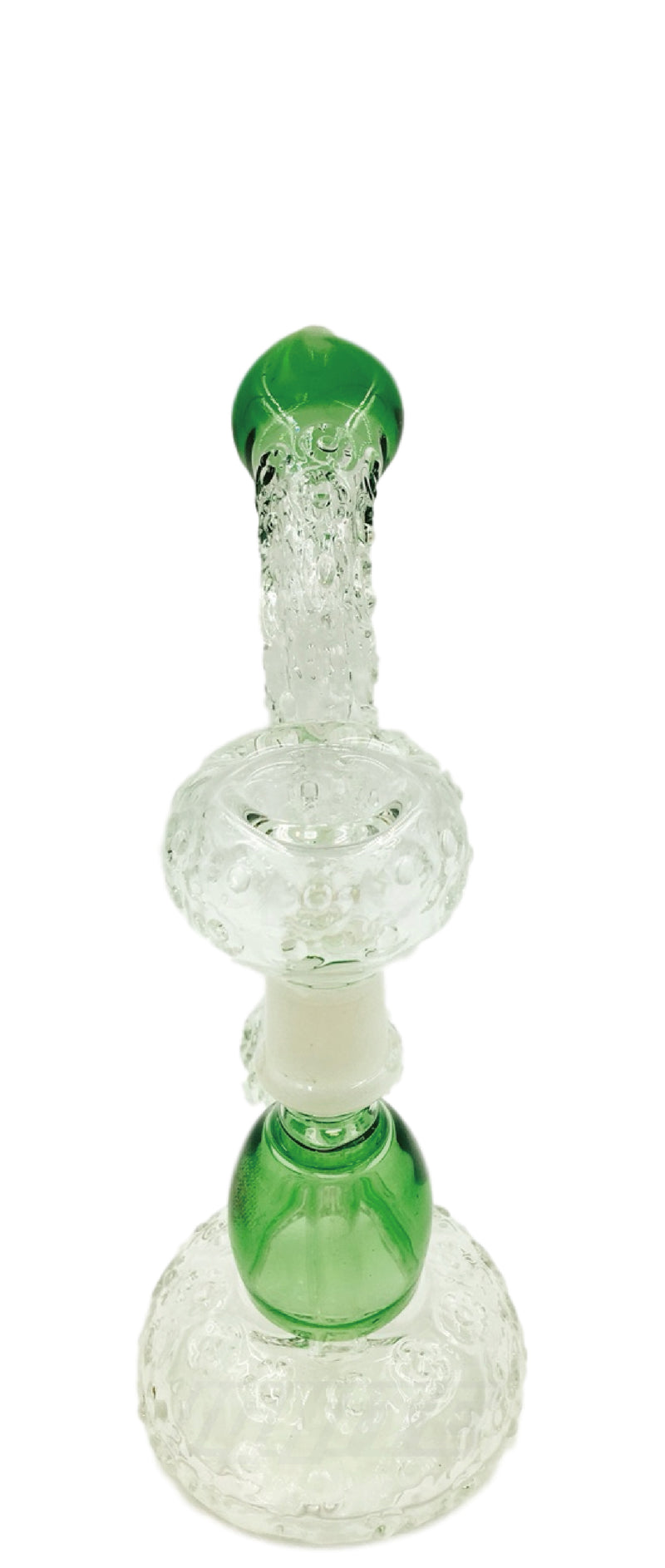 Glass Water Bubbler  6.5" 2-in-1 - Green