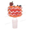 Fruit Deco 14mm Bowl Piece STRAWBERRY by OG Original Glass - ORANGE