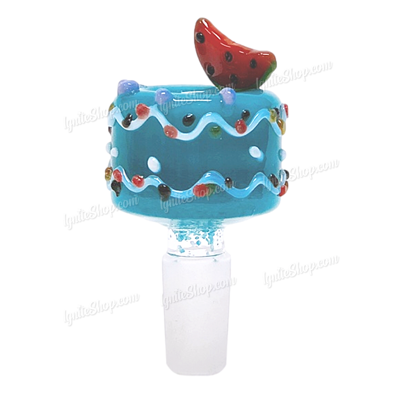 Fruit Deco 14mm Bowl Piece WATERMELON by OG Original Glass - LIGHT BLUE