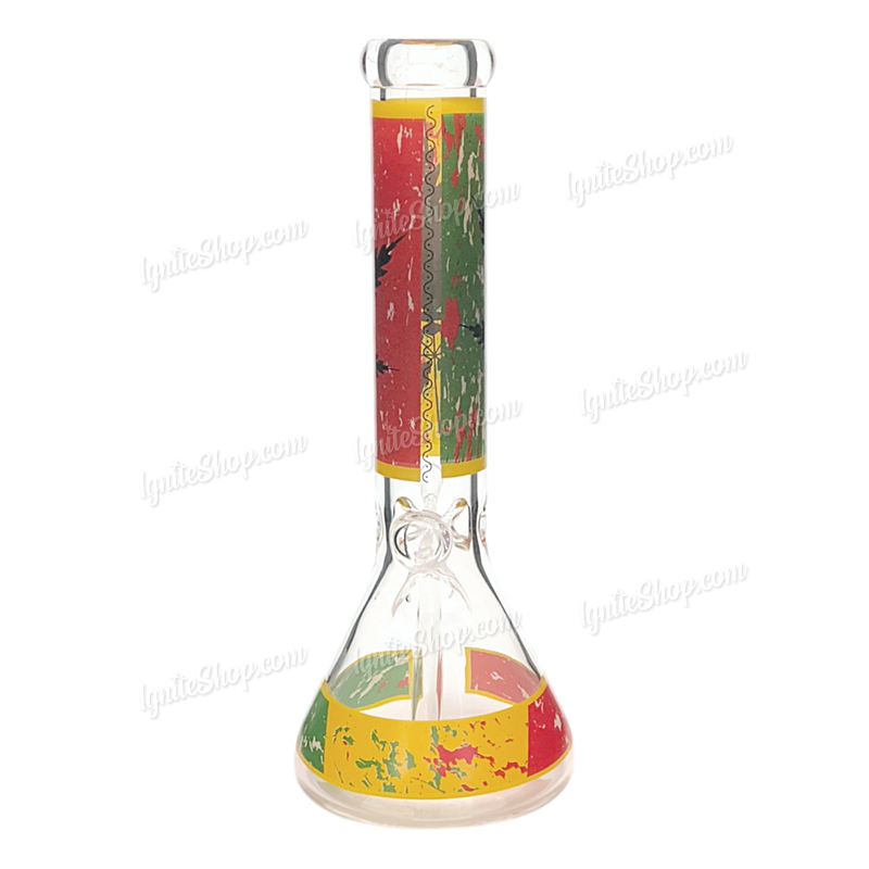 Colorful Leaf Pattern Beaker 14inches 7mm - GP1793