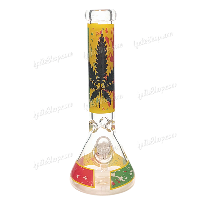 Colorful Leaf Pattern Beaker 14inches 7mm - GP1793