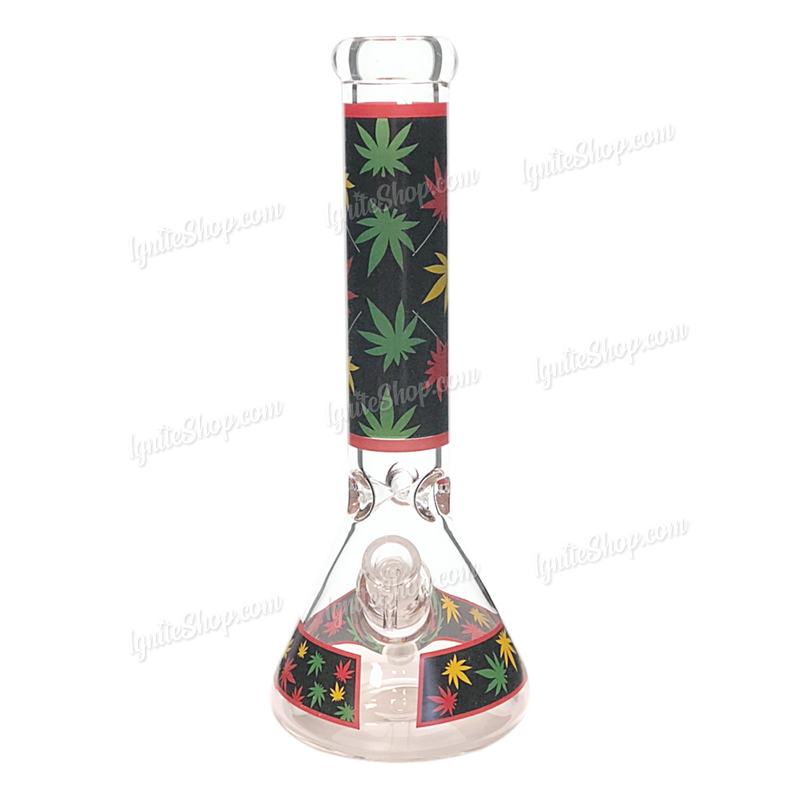 Colorful Leaf Pattern Beaker 14inches 7mm - GP1794