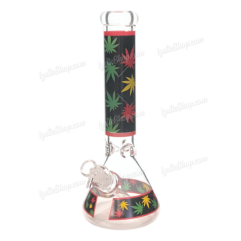 Colorful Leaf Pattern Beaker 14inches 7mm - GP1794