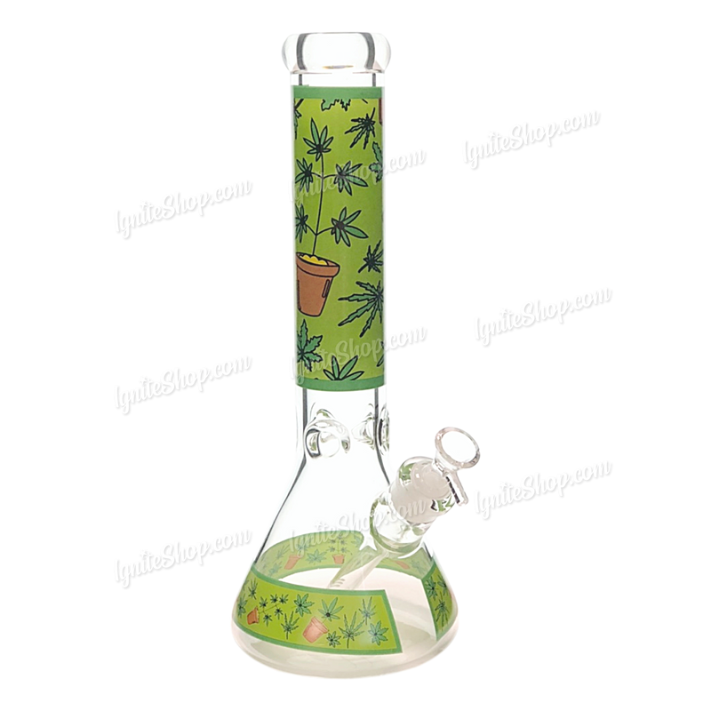 Colorful Leaf Pattern Beaker 14inches 7mm - GP1795