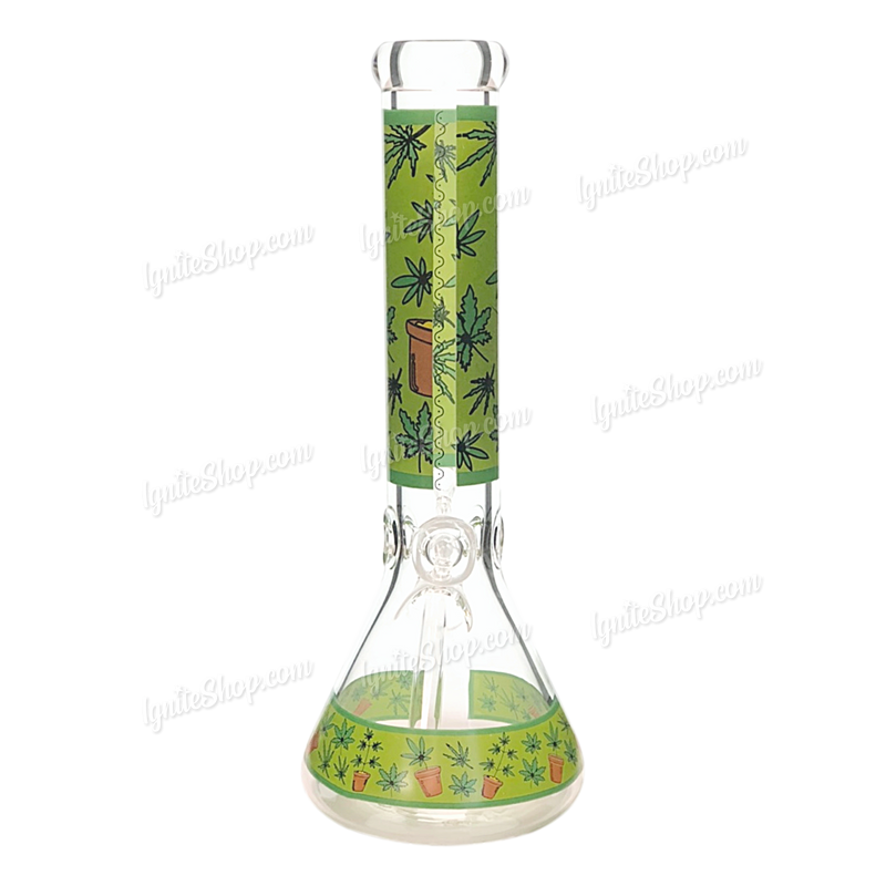 Colorful Leaf Pattern Beaker 14inches 7mm - GP1795