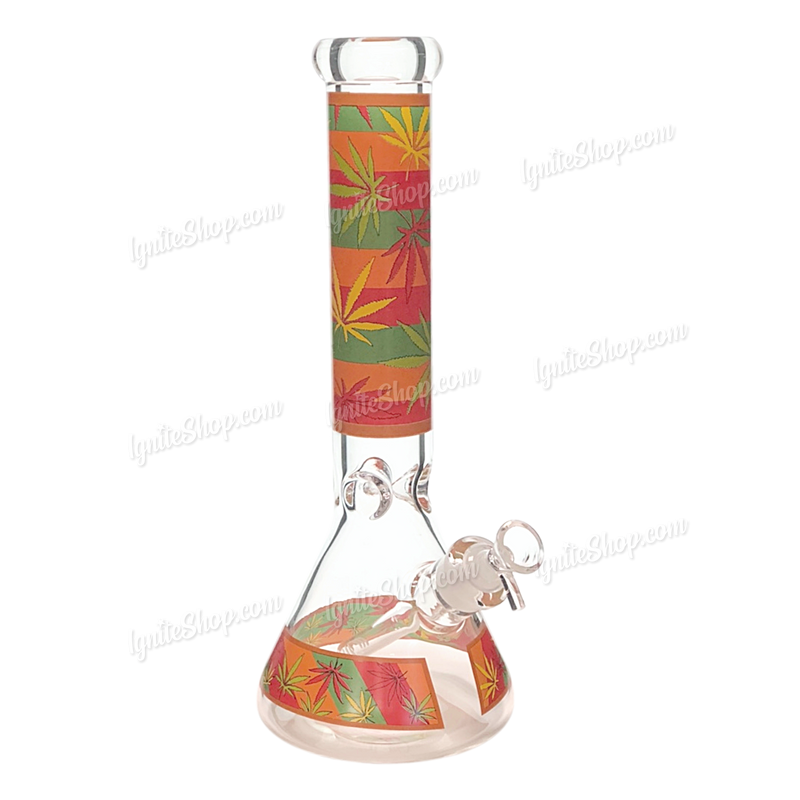 Colorful Leaf Pattern Beaker 14inches 7mm - GP1796