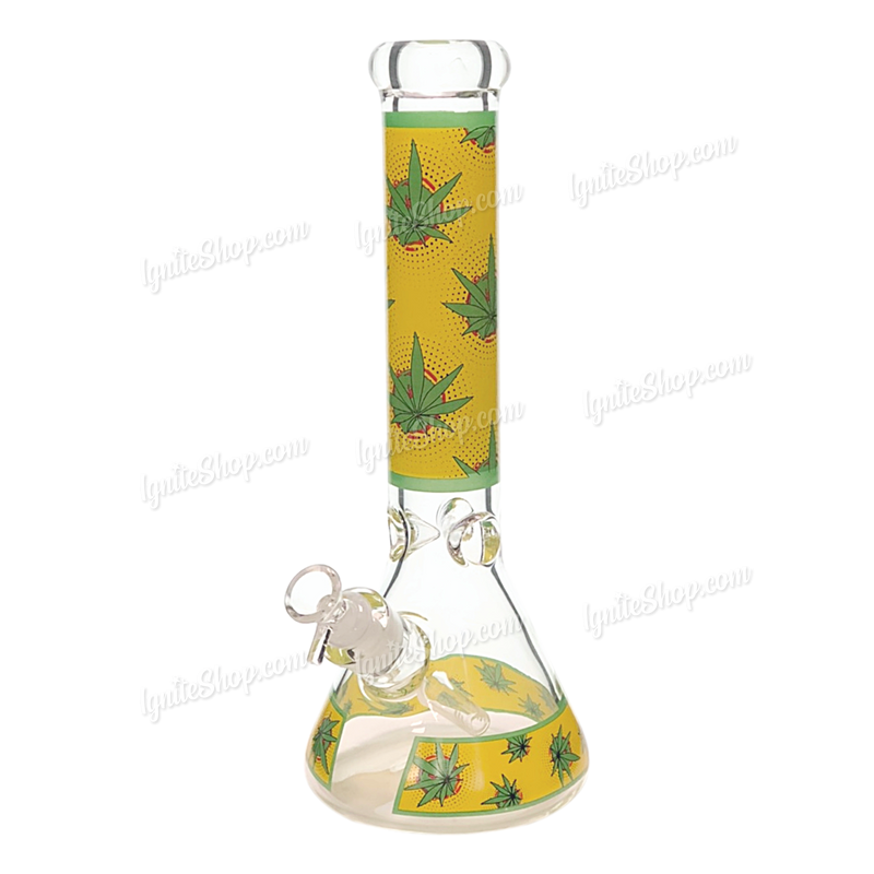 Colorful Leaf Pattern Beaker 14inches 7mm - GP1797
