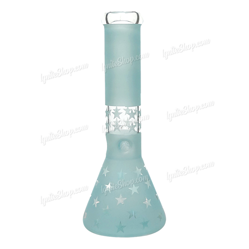 Infiniti Glass Frost Star Pattern Beaker 12inches GP1904 - LIGHT BLUE