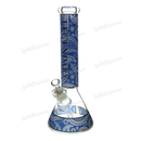 Legendary Glass LG210 Paisley Pattern Beaker 14inch - BLUE