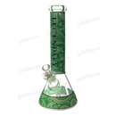 Legendary Glass LG210 Paisley Pattern Beaker 14inch - GREEN