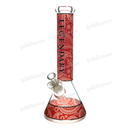 Legendary Glass LG210 Paisley Pattern Beaker 14inch - RED
