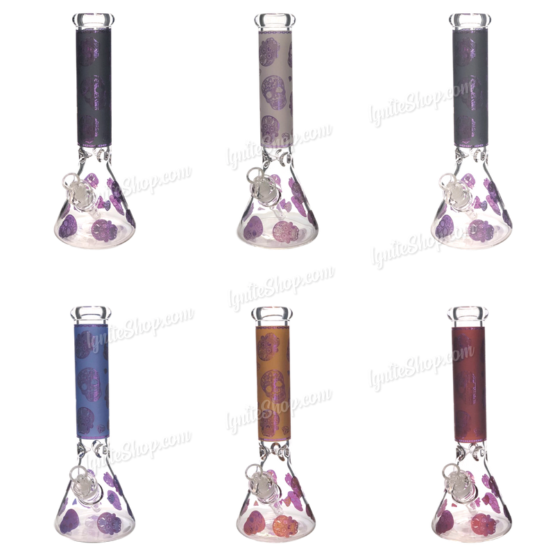 Unbrand Glass Skull Pattern 14inch 7mm - 6Colors
