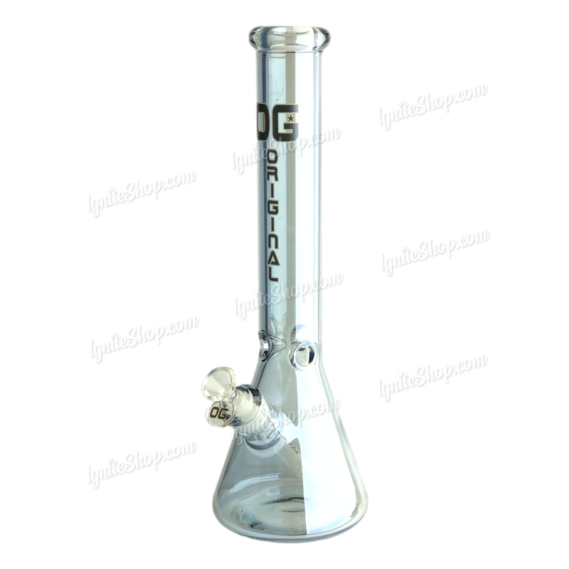 OG Original Glass Metallic Chrome Beaker 16" OG521 - SMOKE