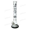 OG Original Glass Flower & Skull Pattern Beaker 14" OG525 - BLACK