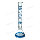 OG Original Glass Flower & Skull Pattern Beaker 14" OG525 - BLUE