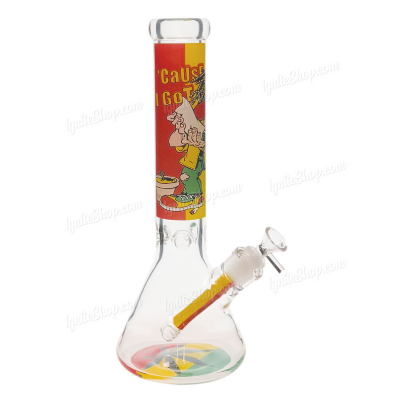 Smoking Man Rasta Beaker 14inches 7mm GB1116 -