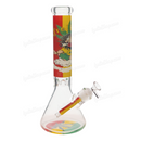 Smoking Man Rasta Color Beaker Bong 14inches 7mm GB1116 -