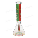 Smoking Man Rasta Color Beaker Bong 14inches 7mm GB1116 -