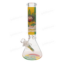 Smoking Man Rasta Color Beaker Bong 14inches 7mm GB1116 -