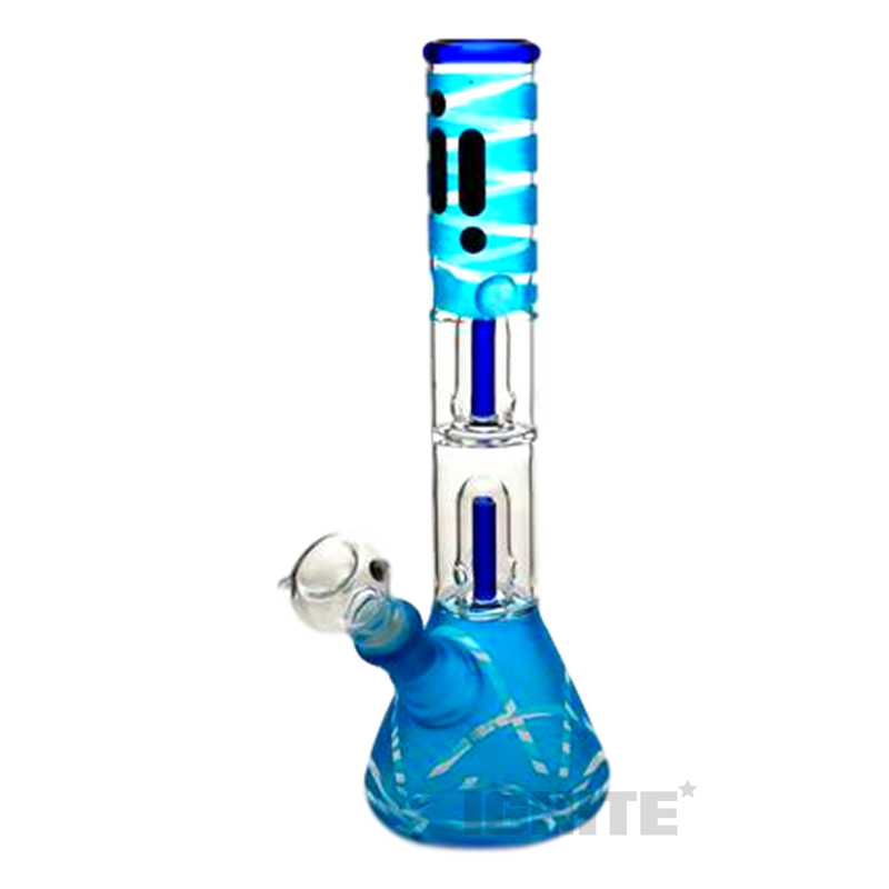 infiniti Glass Double Shower Head Beaker GP1157 - LIGHT BLUE