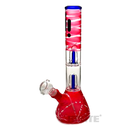 infiniti Glass Double Shower Head Beaker GP1157 - RED