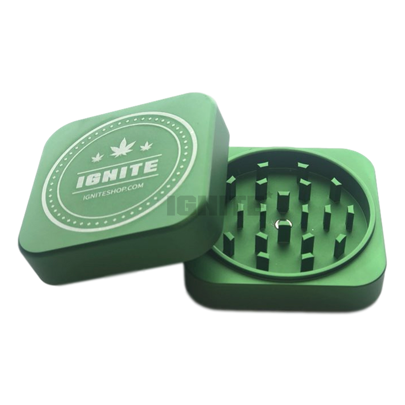 IGNITE Aluminum Alloy Square Grinder 2 Layers EP74 - GREEN