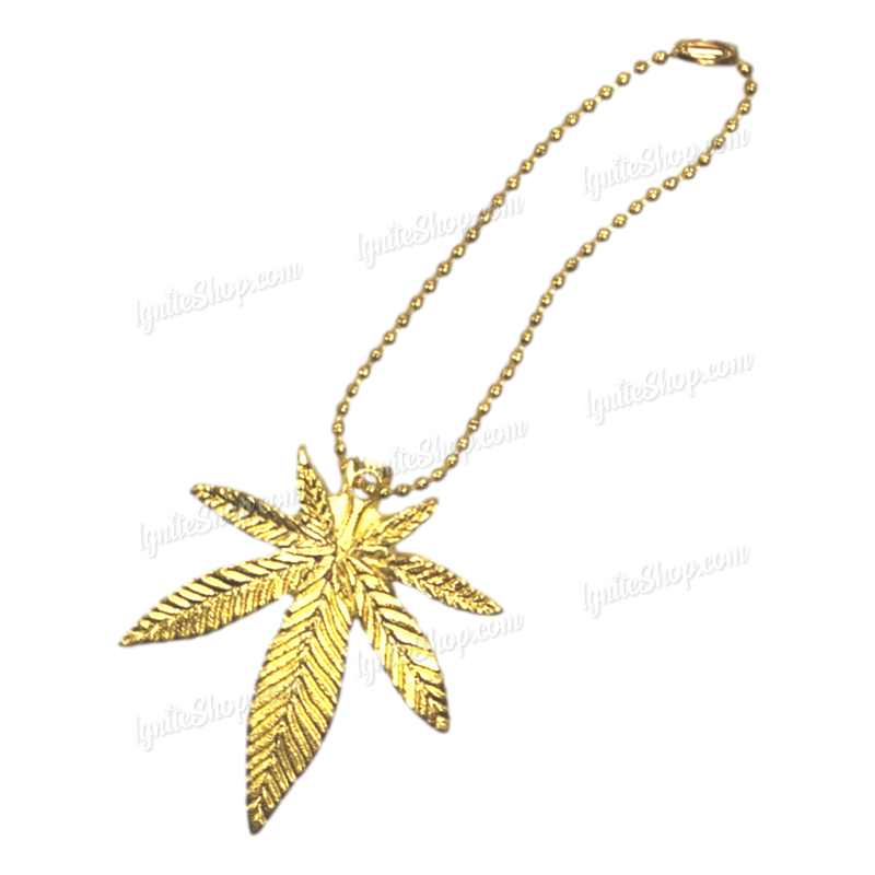 Gold Plated Marijuana Pendant Key Chain
