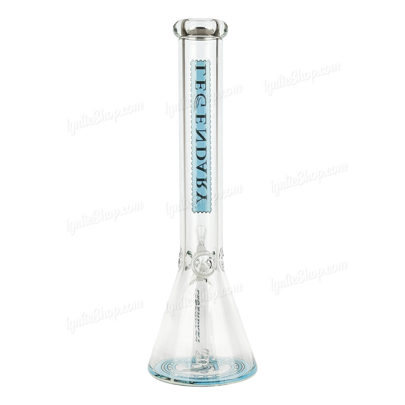 Legendary Glass Color Logo Simple Beaker 16inches LG316 - BLUE