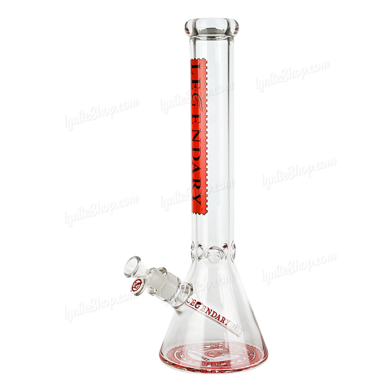 Legendary Glass Color Logo Simple Beaker 16inches LG316 - RED