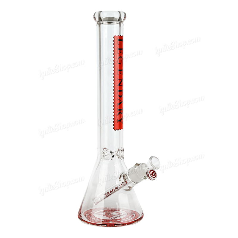 Legendary Glass Color Logo Simple Beaker 16inches LG316 - RED