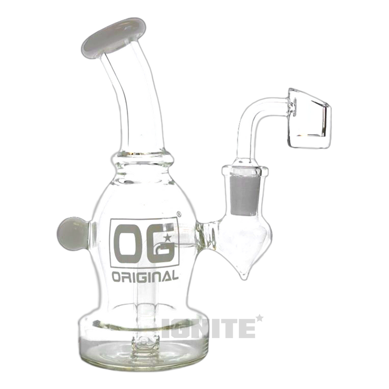 OG Orginal Glass OG374 Rig with Banger - WHITE