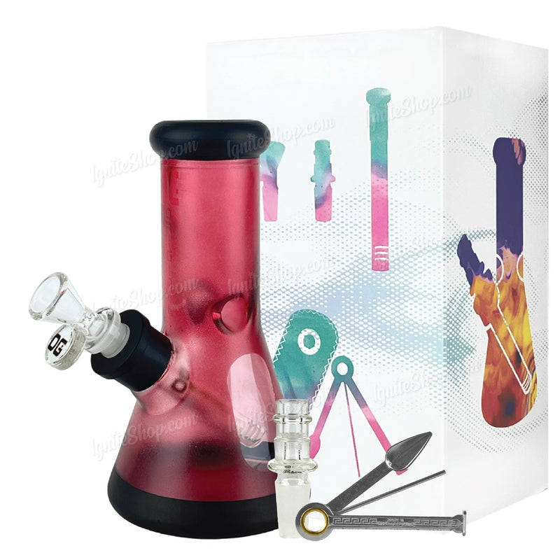 OG Original Glass Heavy Wall 2Way Beaker with Gift Box 8inches OG610 - RED
