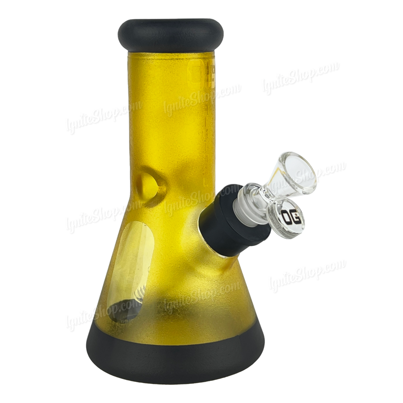 OG Original Glass Heavy Wall 2Way Beaker with Gift Box 8inches OG610 - YELLOW